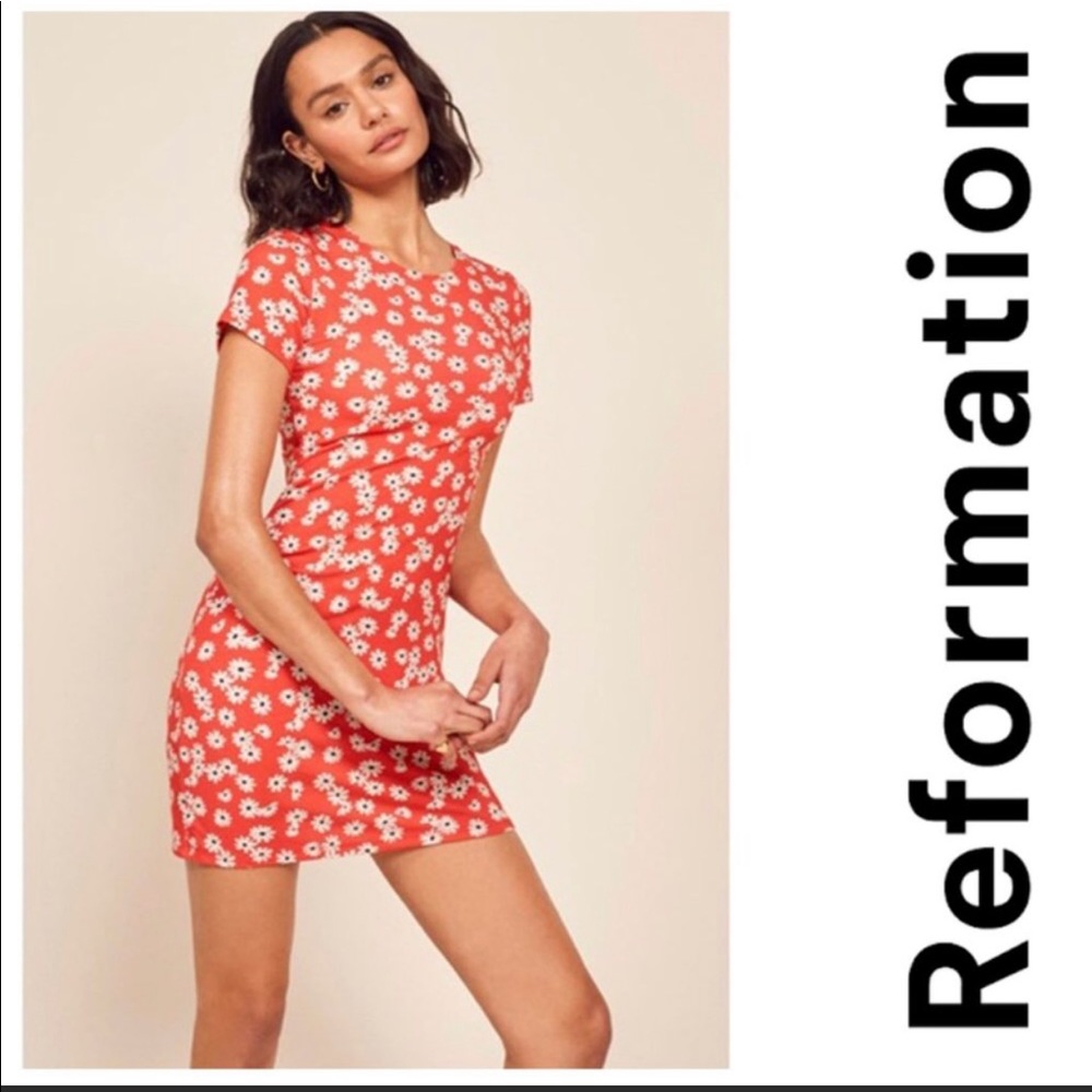 New Reformation oopsie daisy mini dress, size Lg